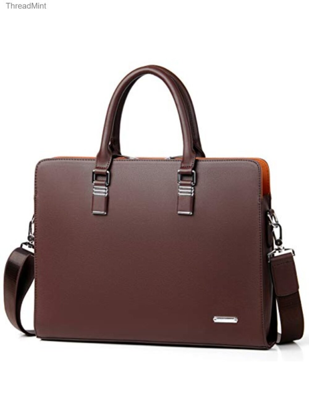Leather Business Briefcase Laptop Bag Shoulder Strap